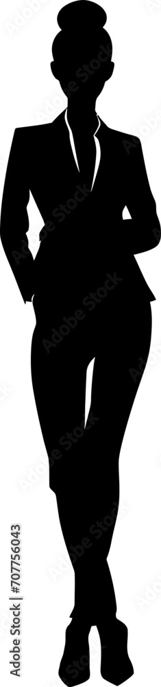 Silhouette business woman full body black color only Silhouette business woman full body black color only