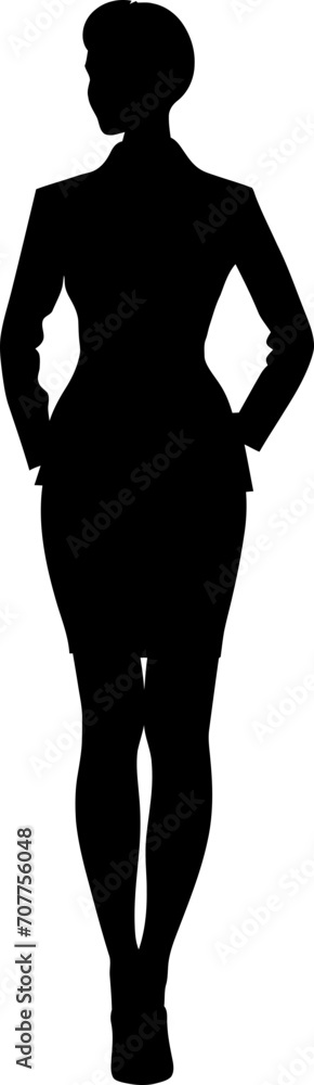 Silhouette business woman full body black color only Silhouette business woman full body black color only