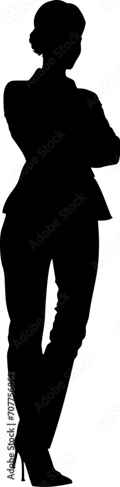 Silhouette business woman full body black color only Silhouette business woman full body black color only
