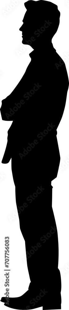 Silhouette business man full body black color only