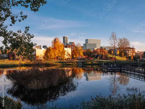 Vilniaus Japoniškas sodas in autumn. Vilnius Japanese Garden