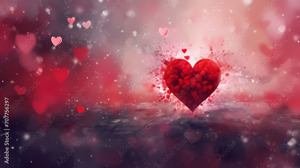 Vibrant Valentine's Day background with red hearts Vibrant Valentine's Day background with red hearts
