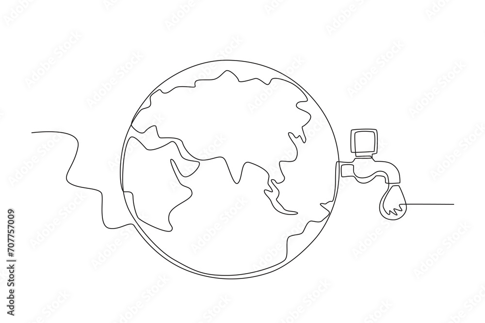 Water is a need for every human being. world water day one-line drawing Water is a need for every human being. world water day one-line drawing