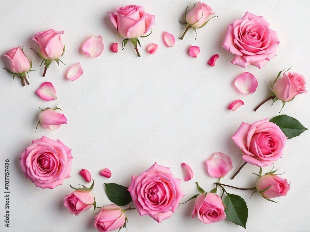 Greeting card for Valentine, wedding day, pink roses background with space for texts Greeting card for Valentine, wedding day, pink roses background with space for texts
