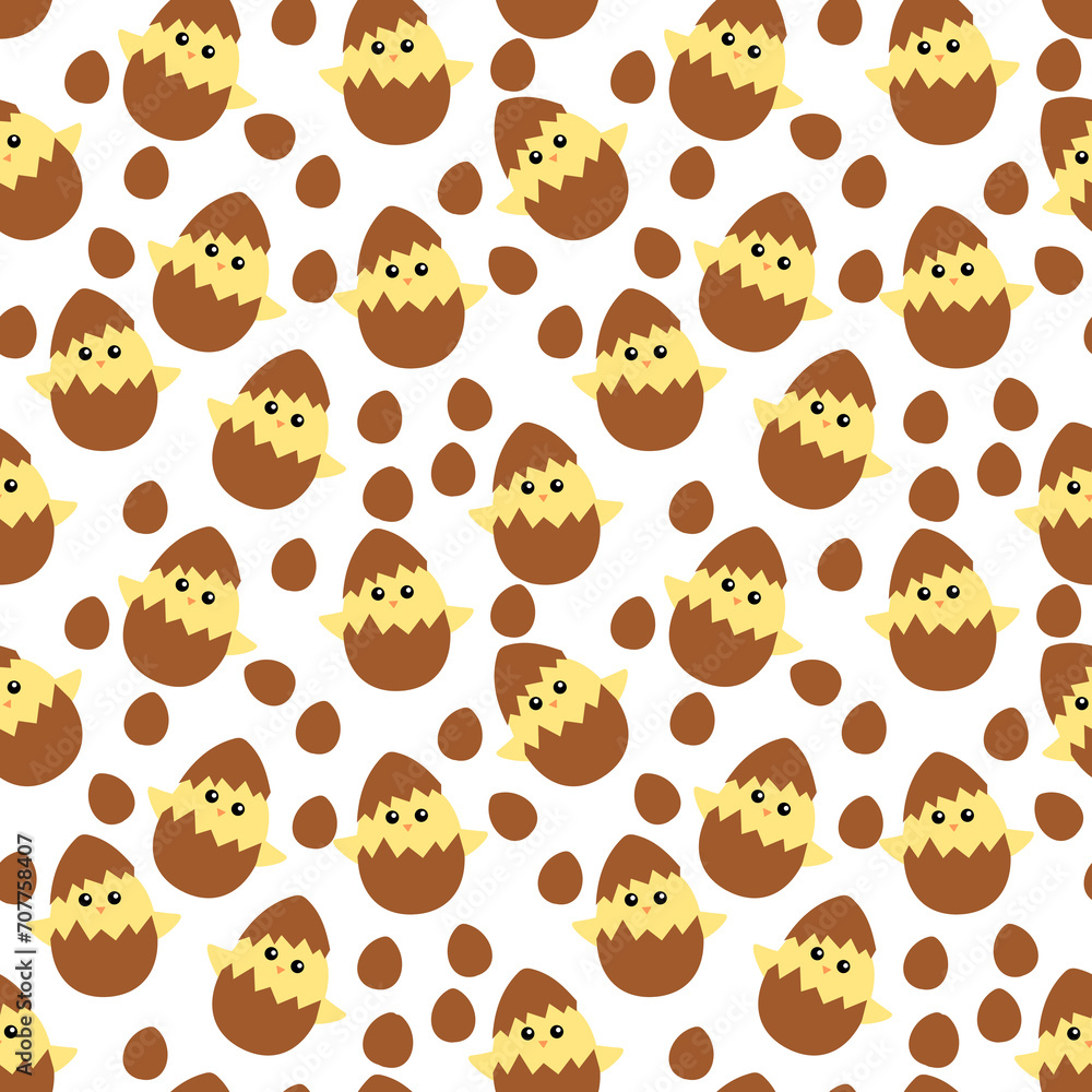 Hatching Chicks seamless pattern repeat pattern 