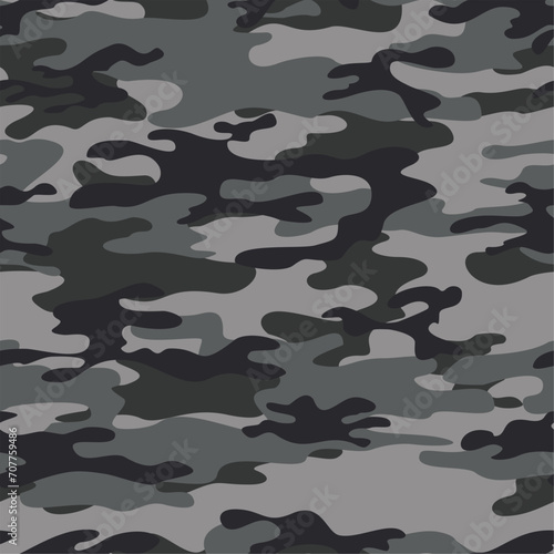 Camouflage gray background, vector seamless modern pattern, urban fashion print