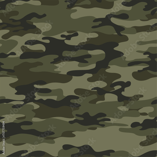  Woodland camouflage seamless khaki background, camouflage texture, modern textile pattern