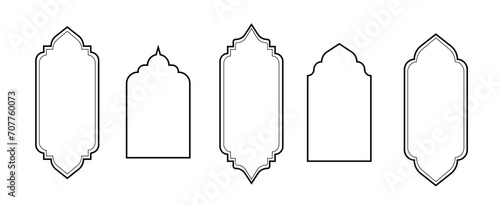 Arabic muslim windows frame islamic arches mosque ramadan decoration vector photo