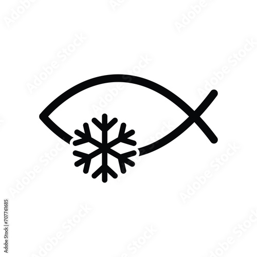 frozen fish - icon vector 