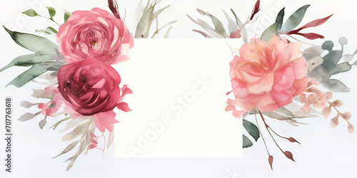 Wedding floral watercolor invite, invitation, save the date, rsv 