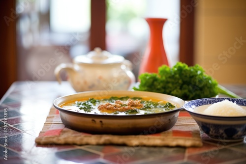 zuppa toscana in traditional italian kitchen setting