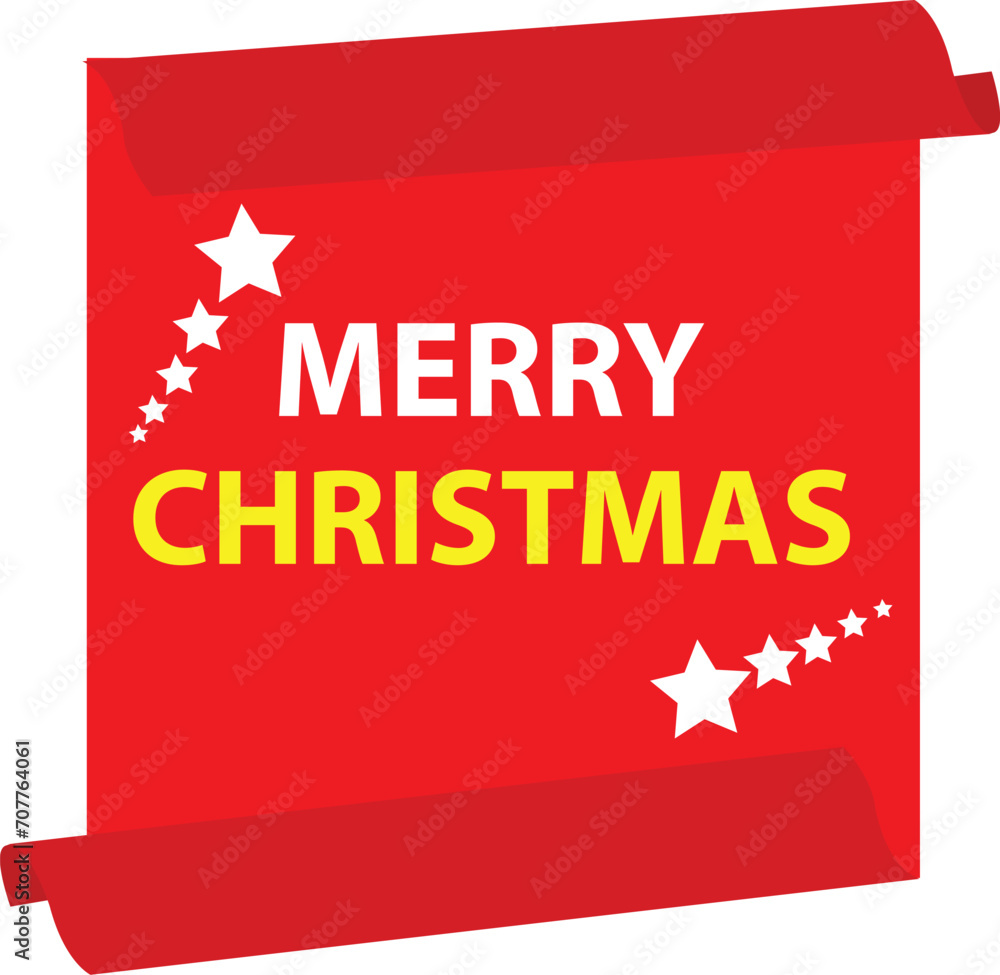 Christmas banners. Ribbons and round sticker. Paper scrolls. Vector art red color Christmas banners. Ribbons and round sticker. Paper scrolls. Vector art red color