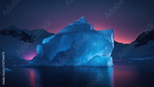 Polar landscapes are punctuated by the silent presence of massive icebergs