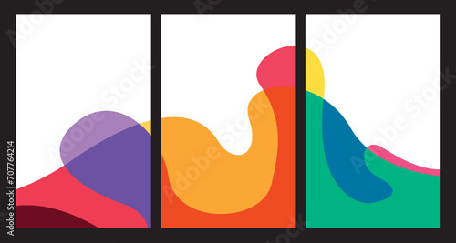 Colorful Abstract Fluid Minimalist Summer Background Festival Vector Banner