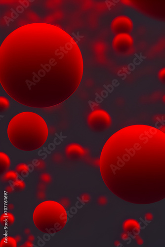 3D rendered illustration of red blood cells floating in artery and veins Virology Microbiology Medical Science Concept Red Color Background