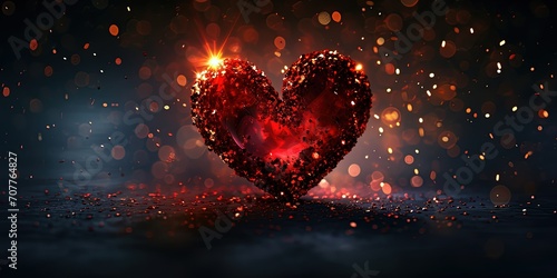 Wallpaper Mural Red heart as a symbol of romantic feelings , love , couple of people in love , valentine's day , background , wallpaper Torontodigital.ca