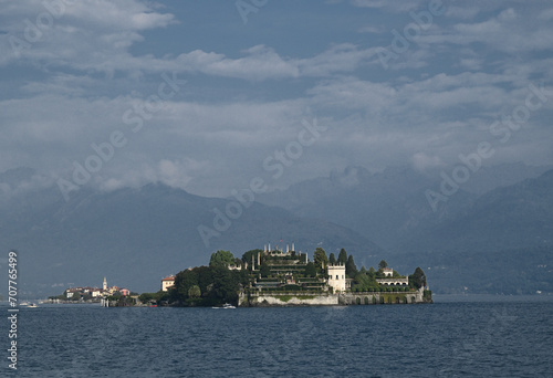 View from Town of Stresa Lake Promenade toward Isola Bella and Isola dei Pescatori 
