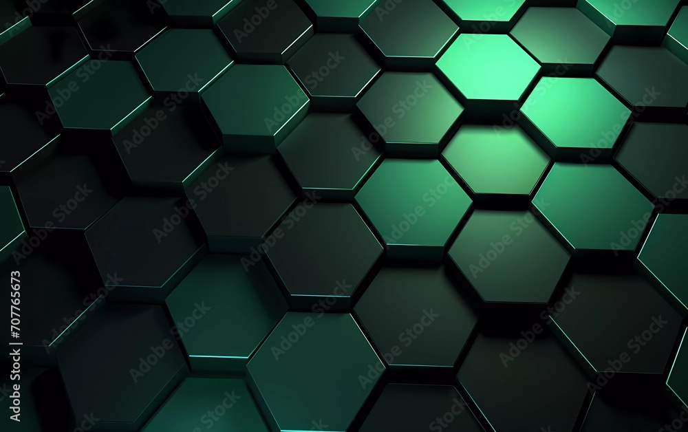 hexagon background with green color. generative ai hexagon background with green color. generative ai