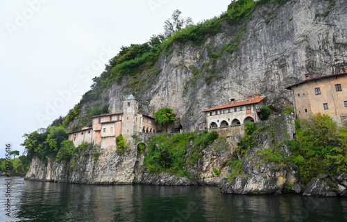 Cliff Side Hermitage di Santa Caterina del Sasso, view from Lake Maggiore