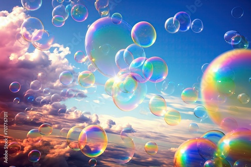 Soap bubbles in the clouds