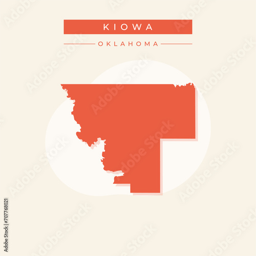 Vector illustration vector of Kiowa map Oklahoma