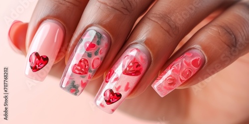 Manicure nail design for beautiful girls.
