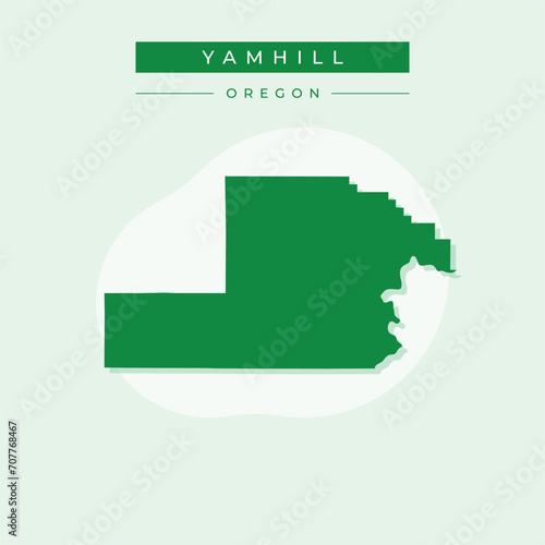 Vector illustration vector of Yamhill map Oregon photo