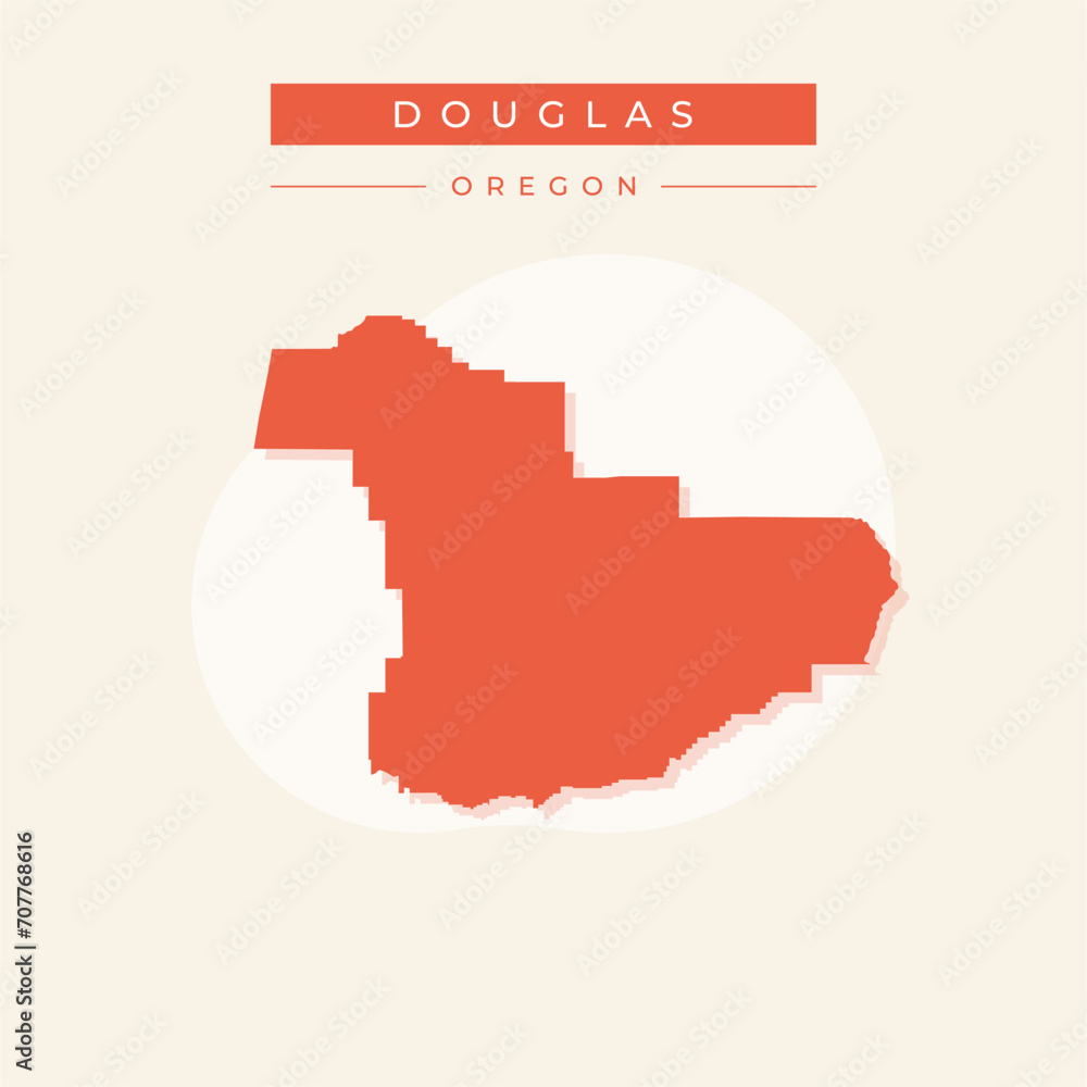 Vector illustration vector of Douglas map Oregon