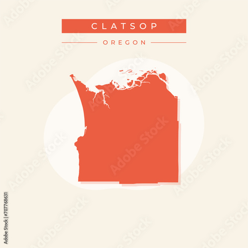 Vector illustration vector of Clatsop map Oregon photo