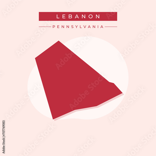 Vector illustration vector of Lebanon map Pennsylvania photo