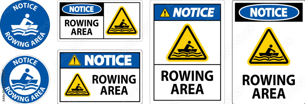 Water Safety Sign Notice - Rowing Area Water Safety Sign Notice - Rowing Area