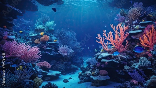 Tropical Fish and the Coral Reef shine brightly in the Sunlight