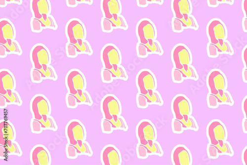 Vector of Women's Day seamless pattern background and shades of pink