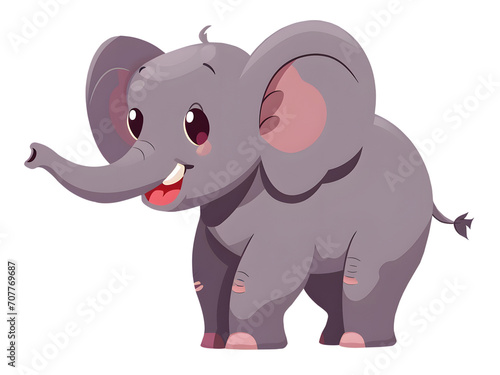 Cute elephant cartoon,flat cartoon