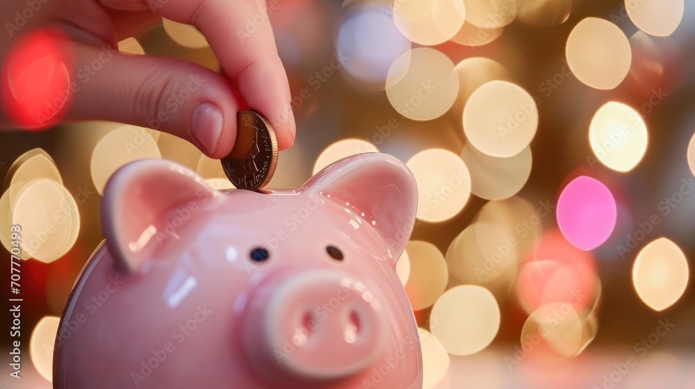 Close up, hand putting coins into the piggy bank. Man making savings. Financial planning concept. Close up, hand putting coins into the piggy bank. Man making savings. Financial planning concept.