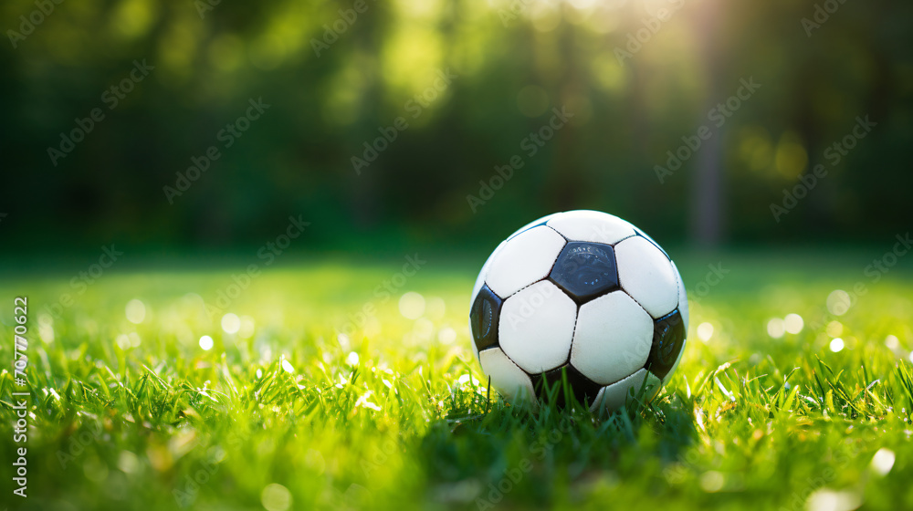 Soccer ball with fairway background