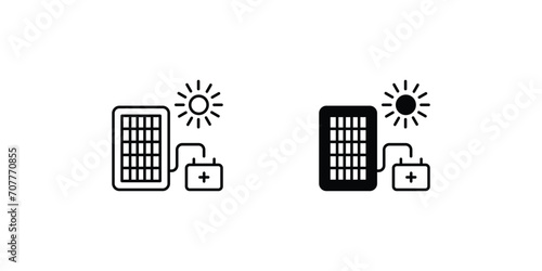 solar pannel icon with white background vector stock illustration