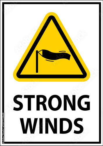 Water Safety Sign Warning - Strong Winds