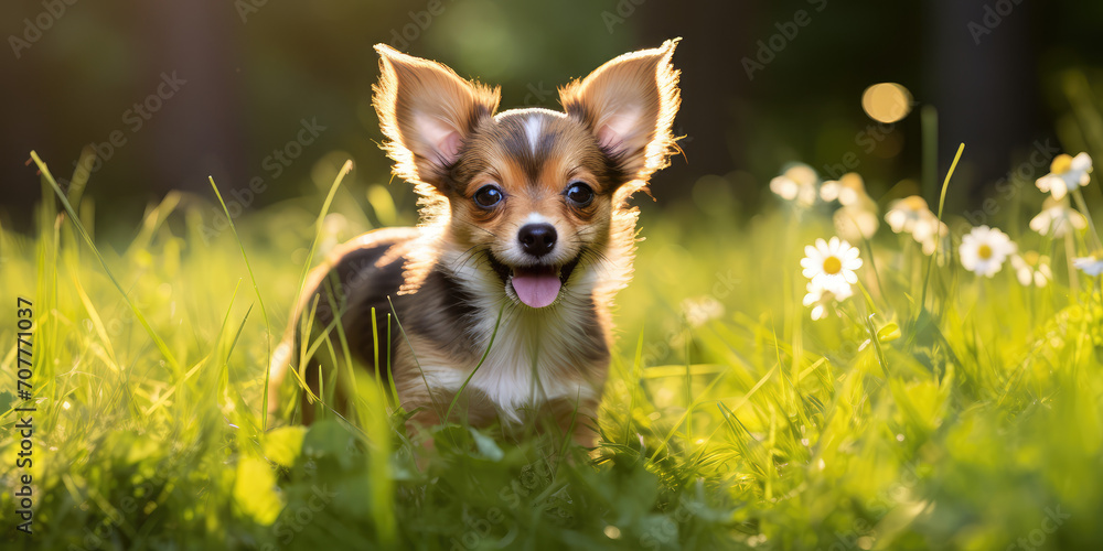 Adorable Puppy Peeking Through Grass. A playful baby dog with expressive eyes hiding in lush green summer grass, evoking joy and curiosity. Adorable Puppy Peeking Through Grass. A playful baby dog with expressive eyes hiding in lush green summer grass, evoking joy and curiosity.