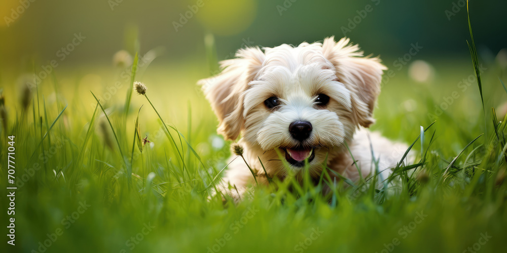 Adorable white Puppy Peeking Through Grass. A playful baby dog with expressive eyes hiding in lush green summer grass, evoking joy and curiosity. Adorable white Puppy Peeking Through Grass. A playful baby dog with expressive eyes hiding in lush green summer grass, evoking joy and curiosity.