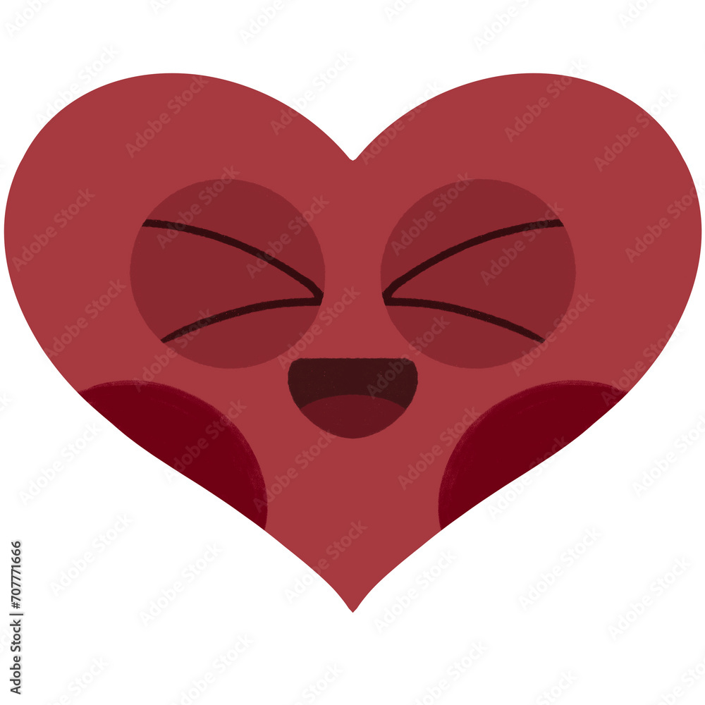 Happy heart shape emoji cartoon illustration Happy heart shape emoji cartoon illustration