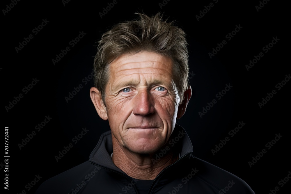 Portrait of a senior man looking at camera over black background. Portrait of a senior man looking at camera over black background.