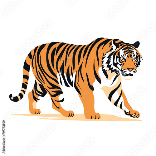 Fototapeta Naklejka Na Ścianę i Meble -  Vector giant tiger. Tiger drawing full body