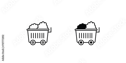 coal minning icon with white background vector stock illustration
