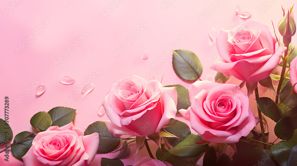 Beautiful pink rose bouquet flowers background, symbol of Valentine's Day, wedding, love Beautiful pink rose bouquet flowers background, symbol of Valentine's Day, wedding, love