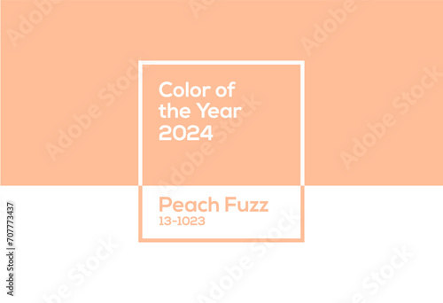 Color of the year 2024. Peach Fuzz. Trends, fashion, design.