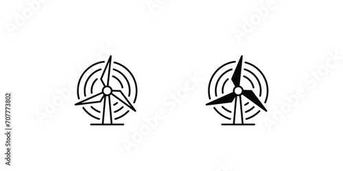 wind turbine icon with white background vector stock illustration