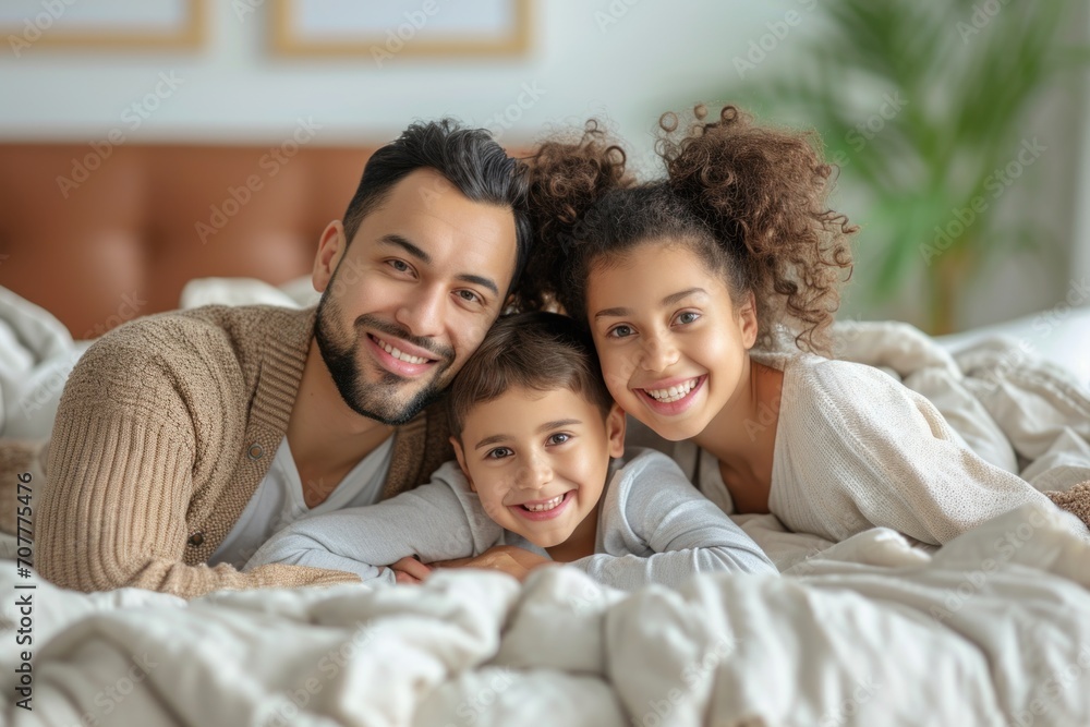 portrait of a family Middle East, father and son and daughter