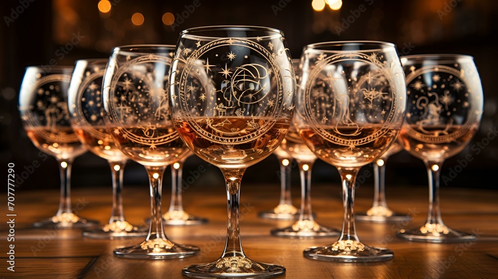 glasses of champagne on the table glasses of champagne on the table