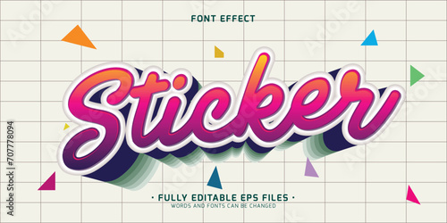3d embossed sticker style text effect